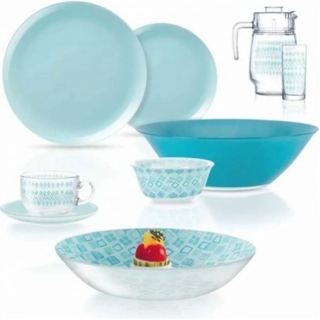 Набор столовый SIMPLY FANTASIA TURQUOISE 44 предмета LUMINARC V2...