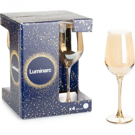 Набор бокалов для вина ЗОЛОТОЙ МЕД 4шт 350мл LUMINARC P9304