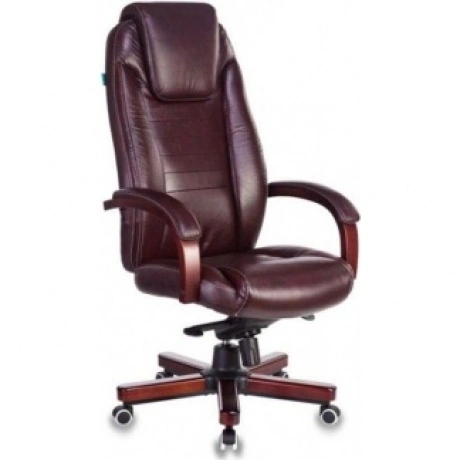 Кресло руководителя Бюрократ T-9923WALNUT/BLACK черный кожа