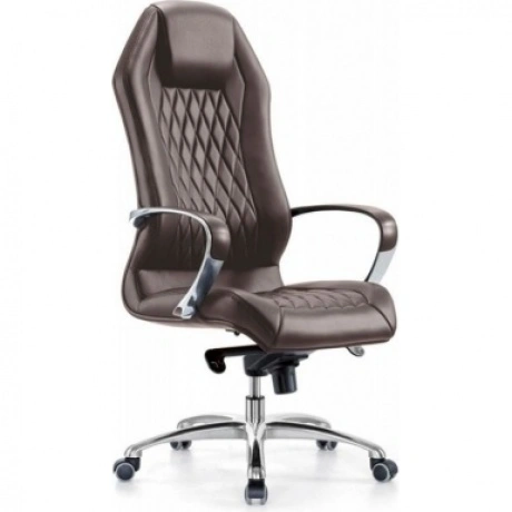 Кресло руководителя Бюрократ Aura/BROWN коричневый кожа