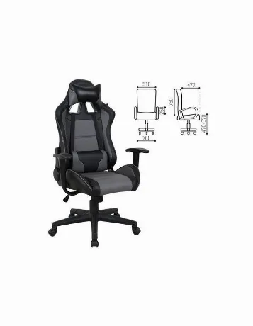 Компьютерное кресло BRABIX GT Racer GM-100 две подушки экокожа ч...