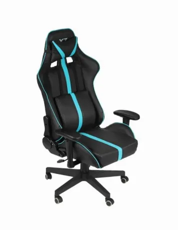 Кресло игровое A4Tech X7 GG-1200 черный/голубой искусственная ко...