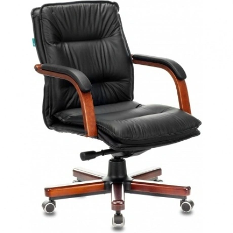 Кресло руководителя Бюрократ T-9927WALNUT-LOW черный кожа низк.с...
