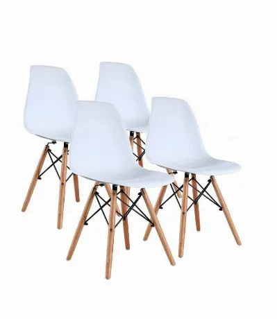 Стулья Brabix Eames CF-010, комплект 4 шт., пластик белый, опоры...