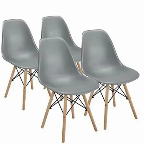 Стулья Brabix Eames CF-010, комплект 4 шт., пластик серый, опоры...