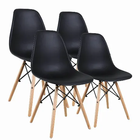Стулья Brabix Eames CF-010, комплект 4 шт., пластик черный, опор...