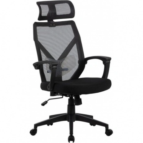 Кресло Cactus CS-MC414-BK черный сетка/ткань с подголов. крестов...