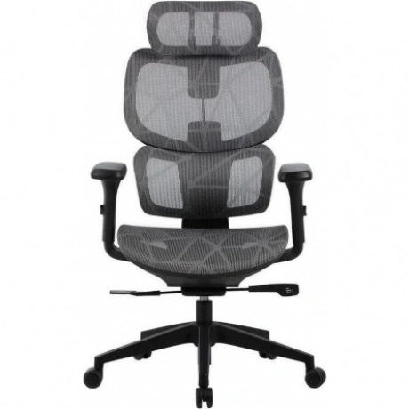 Кресло Cactus CS-MC555-GY черный/серый сетка с подголов. крестов...