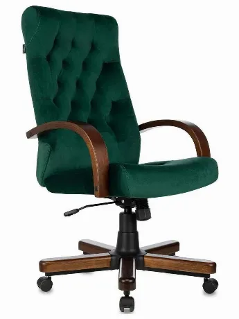 Кресло руководителя Бюрократ T-9928WALNUT Fabric зеленый Italia ...