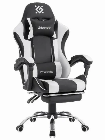 Кресло игровое Defender TIOS BLACK/WHITE PU 64055
