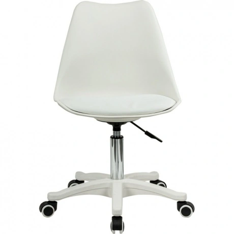 Кресло стул BRABIX Eames MG-310 PL, пластик белый, экокожа белая...