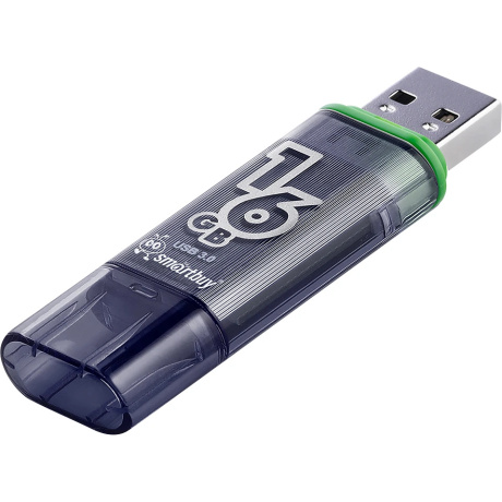 Флешка SmartBuy Glossy series USB 16GB Dark Grey - фото 2