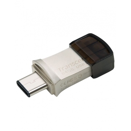 Флешка Transcend Jetflash 890S 64GB TS64GJF890S) серебристый - фото 2