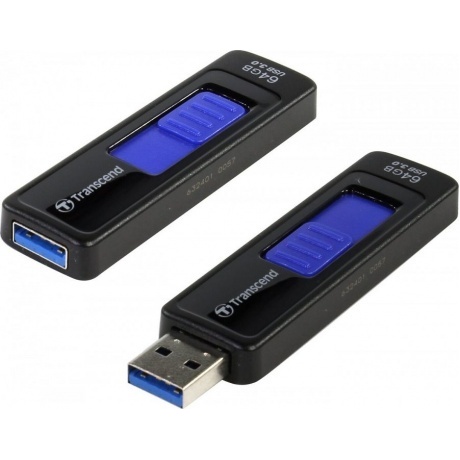 Флешка Transcend Jetflash 760 64GB (TS64GJF760) черный/синий - фото 1