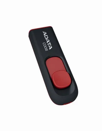 Флешка A-Data 16Gb C008 (AC008-16G-RKD) USB2.0 Black/Red