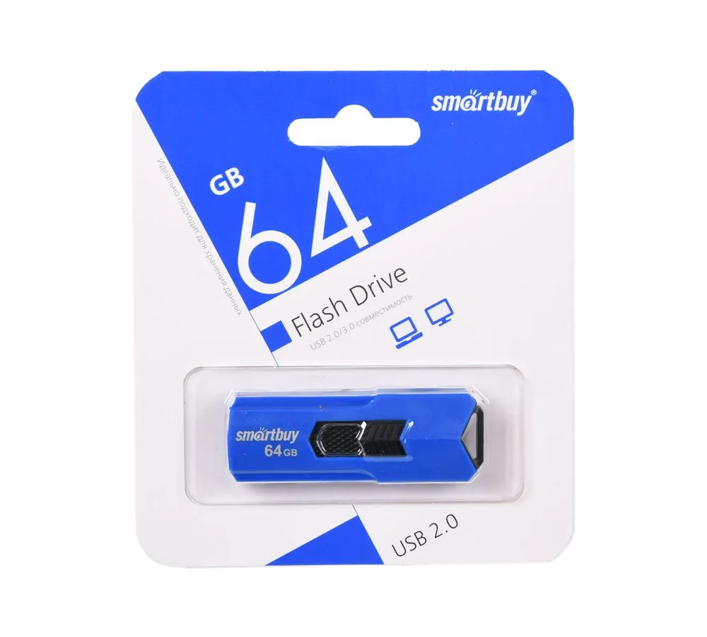 Флешка SmartBuy 64Gb Stream blue USB 2.0