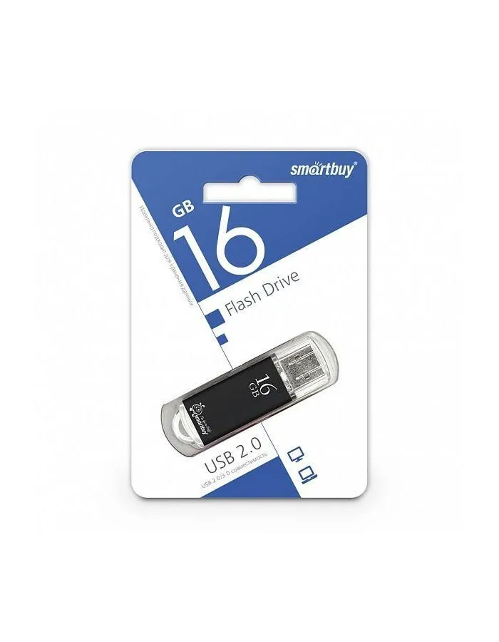 Флешка SmartBuy 16Gb V-Cut black USB 2.0