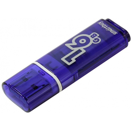 Флешка SmartBuy Glossy series USB 16GB Dark Blue - фото 1