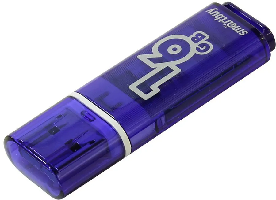 Флешка SmartBuy Glossy series USB 16GB Dark Blue - фото 1