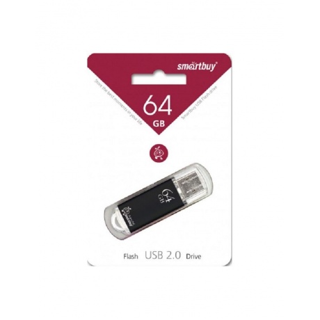 Флешка SmartBuy 64Gb V-Cut Black USB 2.0 - фото 2