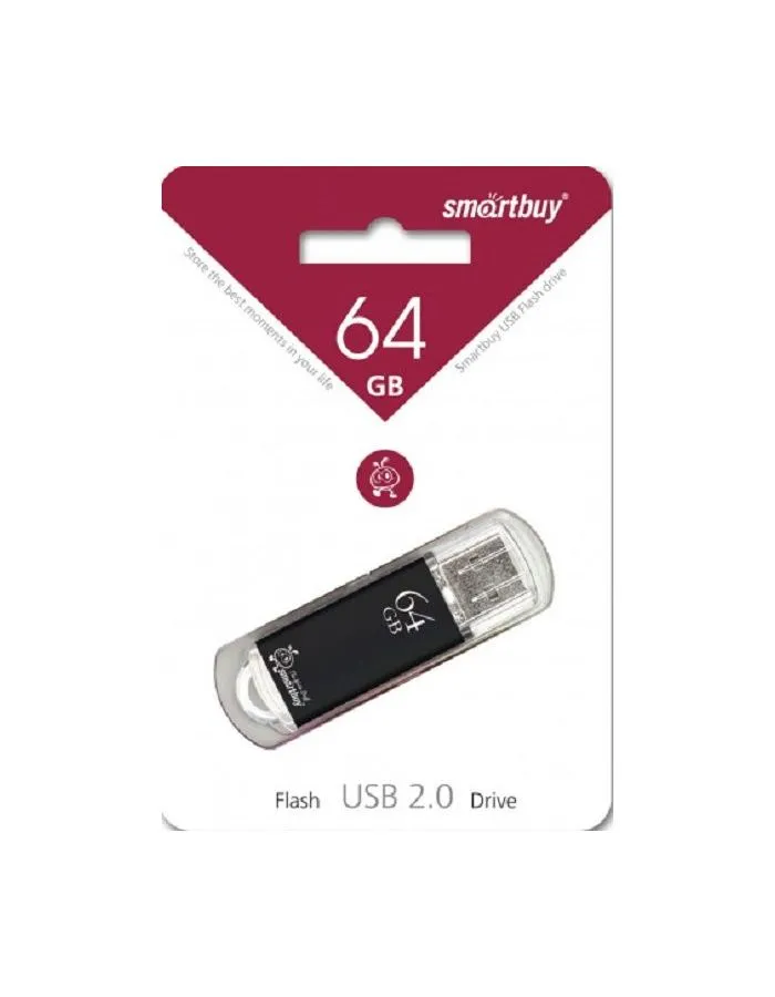 Флешка SmartBuy 64Gb V-Cut Black USB 2.0 - фото 2