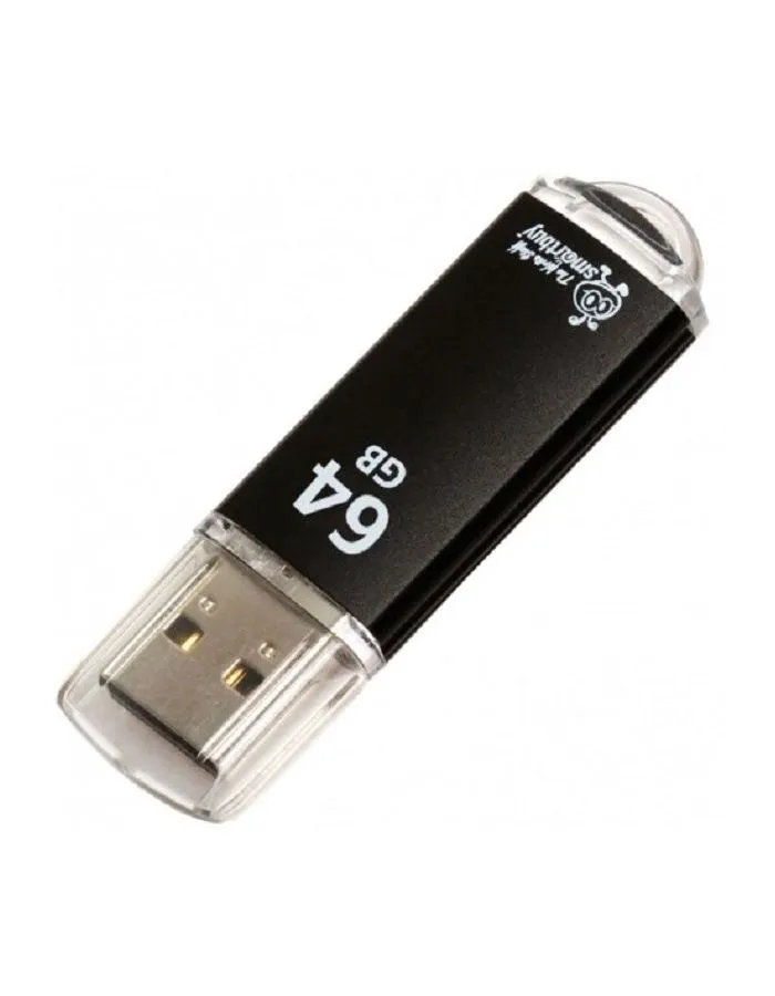 Флешка SmartBuy 64Gb V-Cut Black USB 2.0 - фото 1