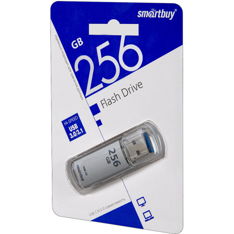 Флешка SmartBuy V-Cut 256Gb (SB256GBVC-S3) silver - фото 5