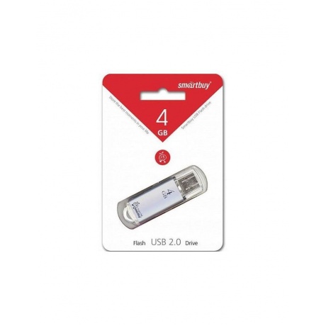 Флешка Smartbuy V-Cut 4Gb Silver (SB4GBVC-S) - фото 1