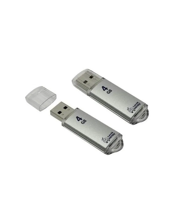 Флешка Smartbuy V-Cut 4Gb Silver (SB4GBVC-S) - фото 2