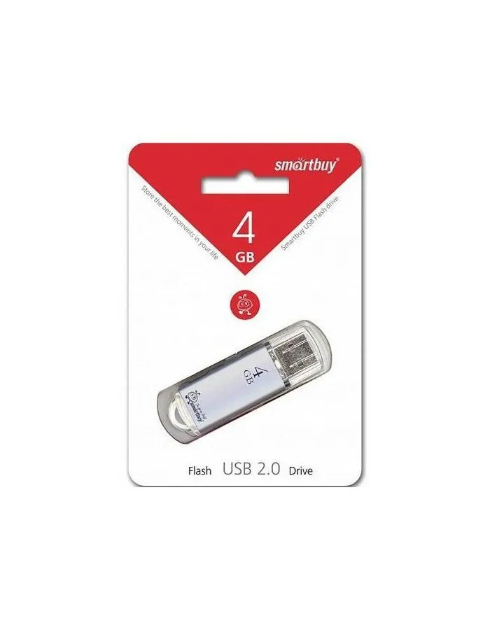 Флешка Smartbuy V-Cut 4Gb Silver (SB4GBVC-S) - фото 1