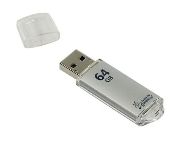 Флешка SmartBuy V-Cut 64Gb Silver (SB64GBVC-S3) - фото 2