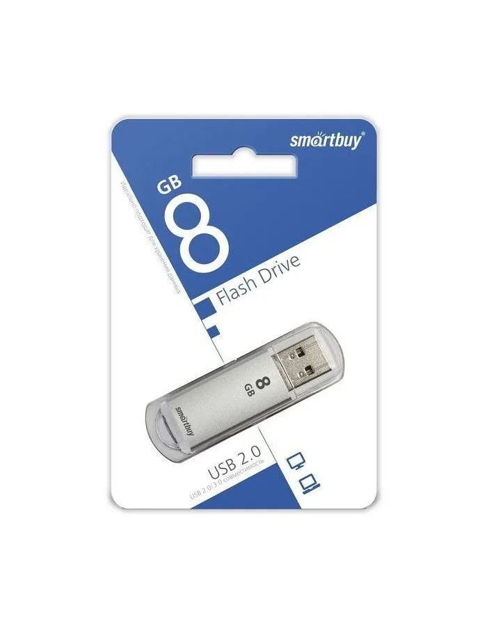 Флешка Smartbuy V-Cut 8Gb Silver SB8GBVC-S - фото 2