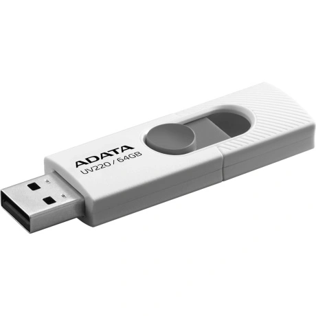 Флешка 64GB ADATA UV220, USB 2.0, белый/серый AUV220-64G-RWHGY