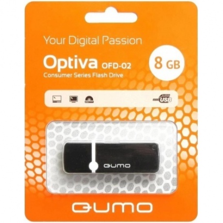 Флешка Qumo Optiva 8Гб 02 Black (QM8GUD-OP2-black) - фото 2