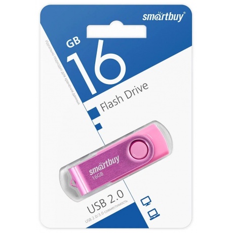 Флешка 16Gb SmartBuy UFD 2.0 Twist Pink SB016GB2TWP - фото 4