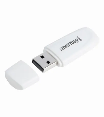 Флешка 64Gb SmartBuy Scout White SB064GB2SCW