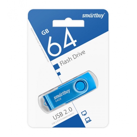 Флешка 64Gb SmartBuy UFD 2.0 Twist Blue SB064GB2TWB - фото 3