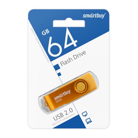 Флешка 64Gb SmartBuy UFD 2.0 Twist Yellow SB064GB2TWY - фото 2