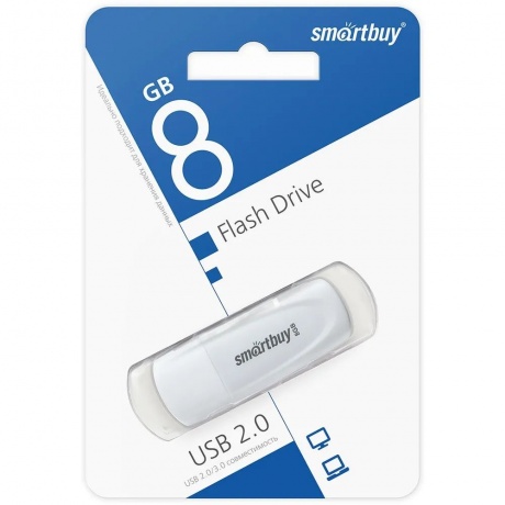Флешка 8Gb SmartBuy Scout White SB008GB2SCW - фото 4