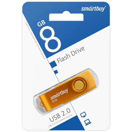 Флешка 8Gb SmartBuy UFD 2.0 Twist Yellow SB008GB2TWY - фото 4