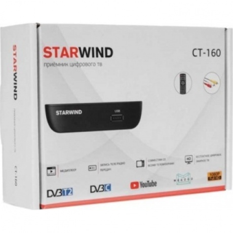 TV-тюнер DVB-T2 Starwind CT-160, черный - фото 10