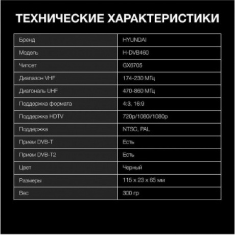 Цифровой TV ресивер HYUNDAI H-DVB460 черный - фото 15