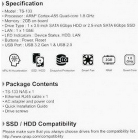 Сетевое хранилище QNAP TS-133 - фото 7