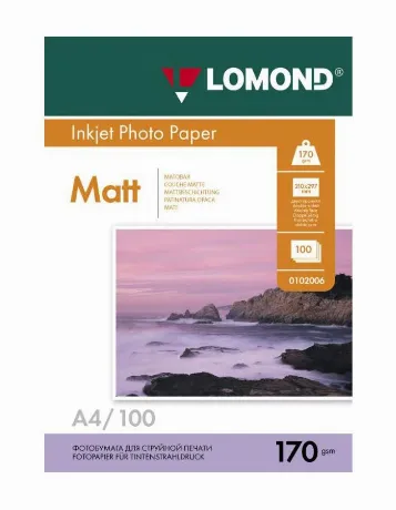 Бумага Lomond 0102006 A4/170г/м2/100л./белый матовое/матовое для...