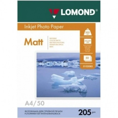 Бумага Lomond 0102085 A4/205г/м2/50л./белый матовое для струйной...