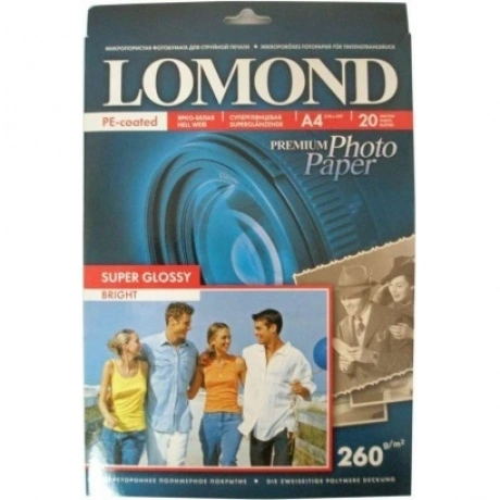 Бумага Lomond 1103101 A4/260г/м2/20л./белый высокоглянцевое для ...