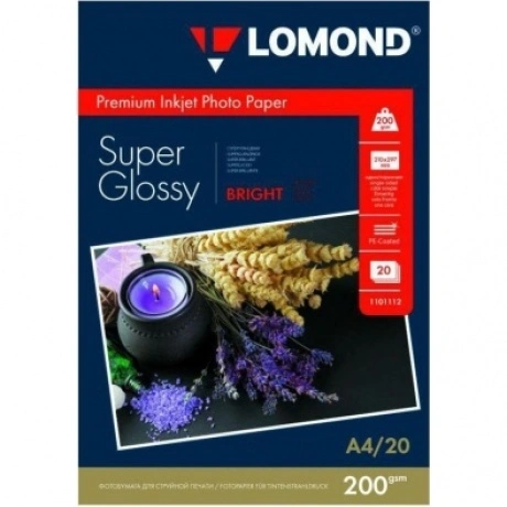 Бумага Lomond 1101112 A4/200г/м2/20л./белый высокоглянцевое для ...