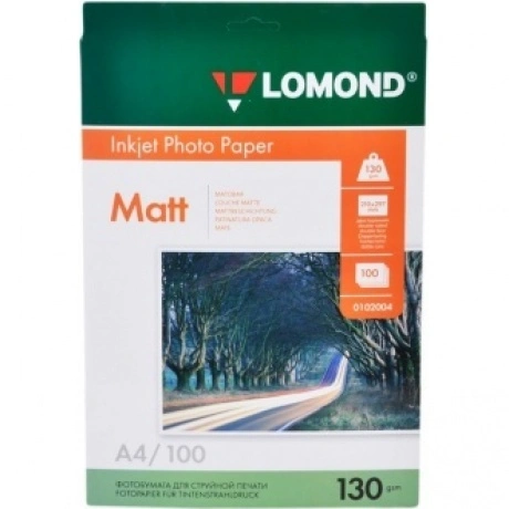 Бумага Lomond 0102004 A4/130г/м2/100л./белый матовое/матовое для...