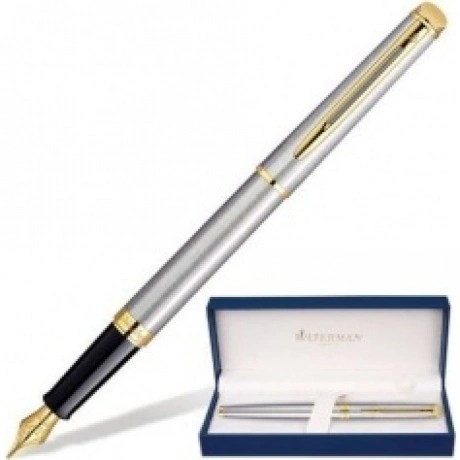 Ручка подарочная перьевая WATERMAN Hemisphere Stainless Steel GT...