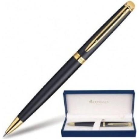Ручка подарочная шариковая WATERMAN Hemisphere Matt Black GT, че...